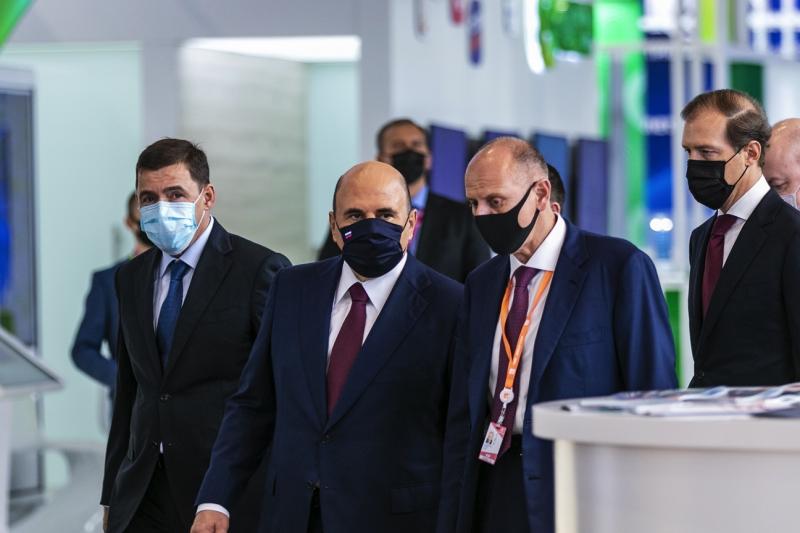 Евгений Куйвашев презентовал Михаилу Мишустину потенциал Свердловской области и проект кампуса УрФУ на ИННОПРОМ-2021